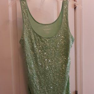 Old Navy Soft Jade-Light Green sequin tank top size Medium